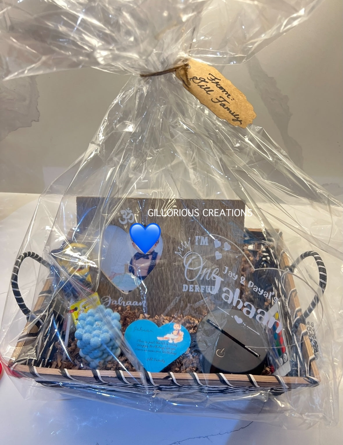 Baby’s First Birthday Gift Basket – Personalized Keepsake Set