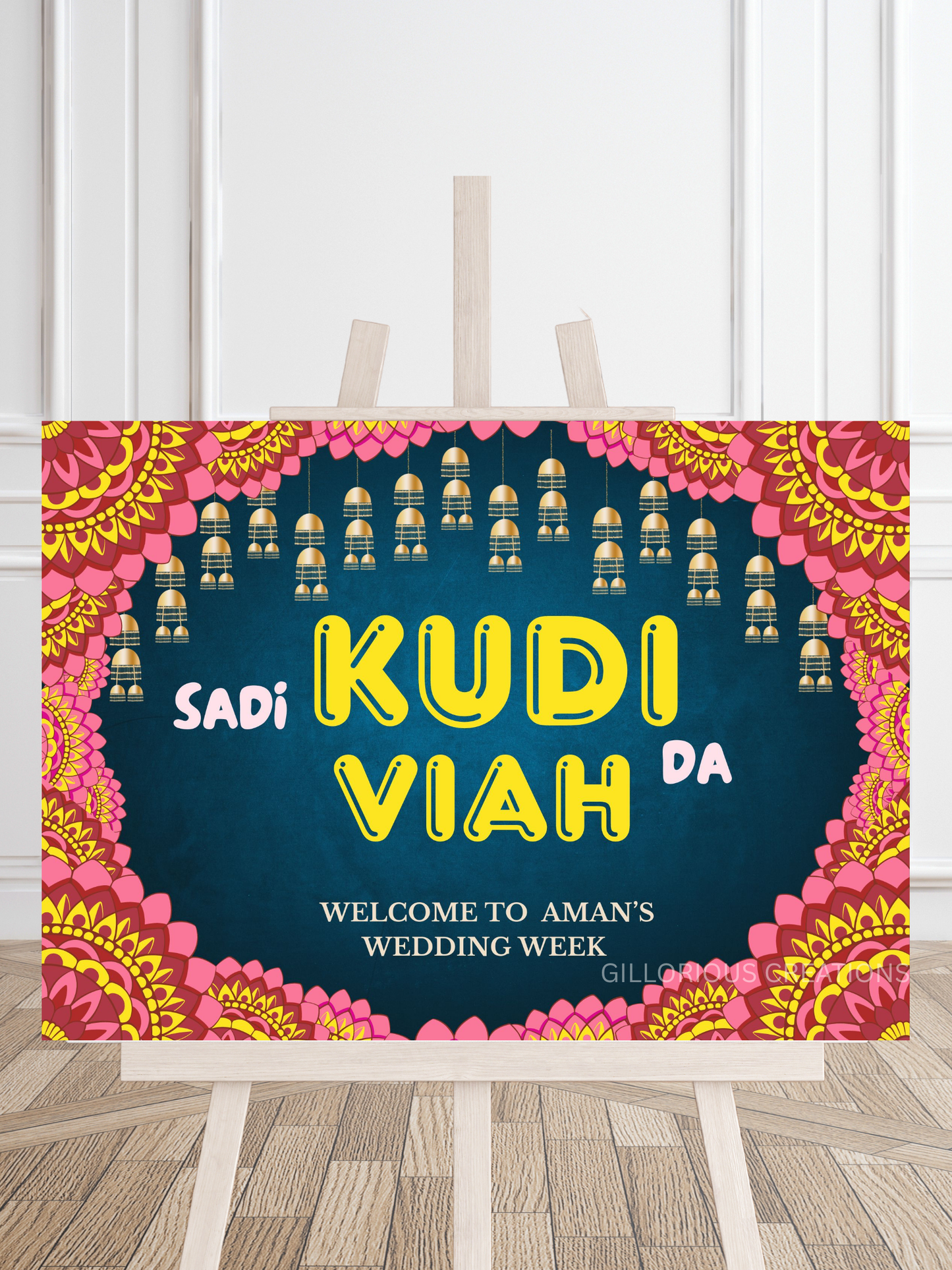 Sadi Kudi Da Viah Punjabi Wedding Welcome Sign