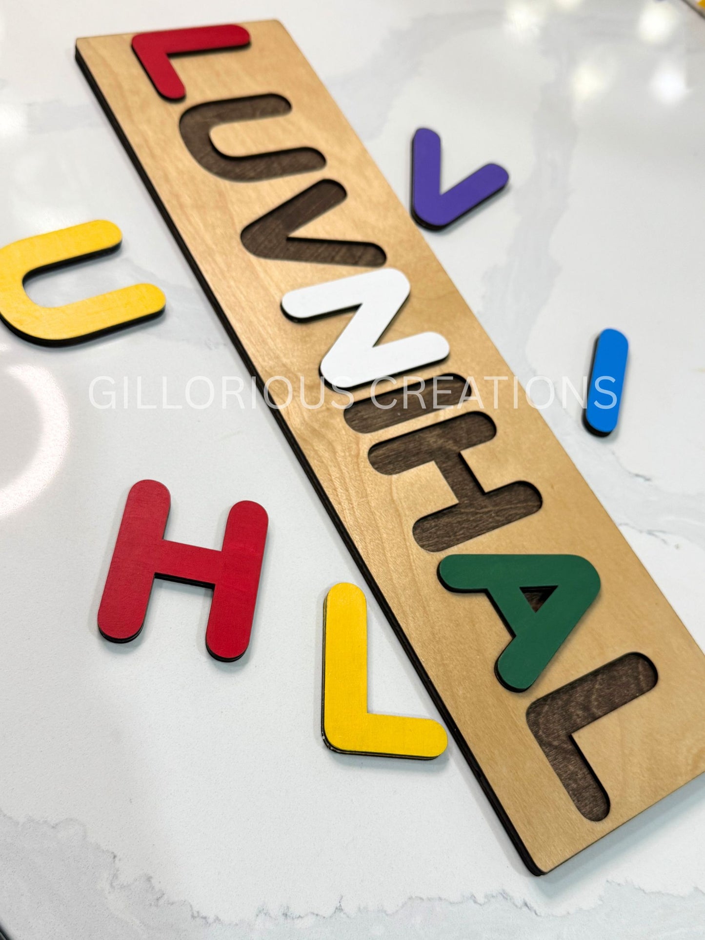 'Single Row - Custom Name Puzzle for Kids (Punjabi, English or Hindi)' - Single Row