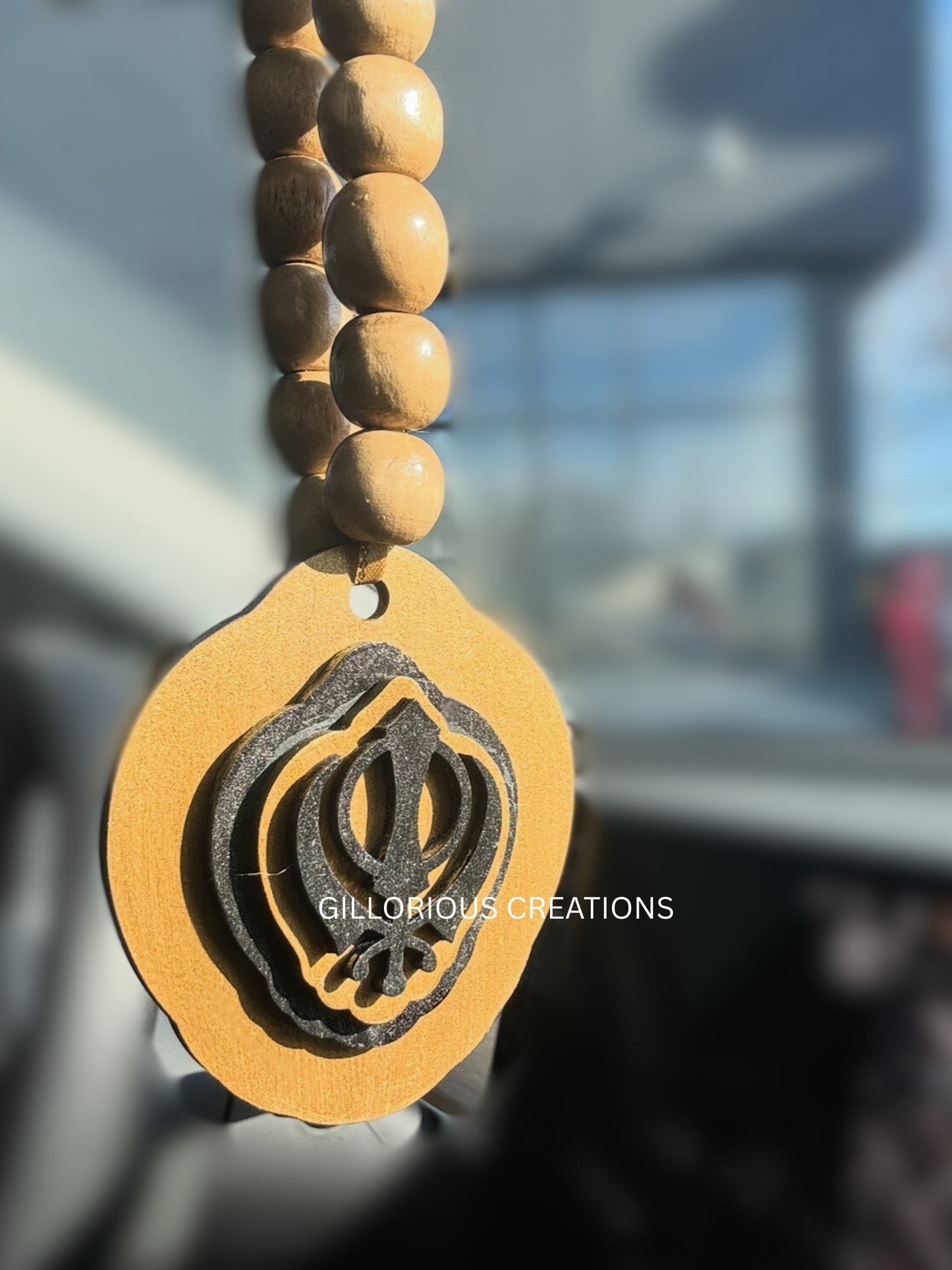 Double-Sided Multi-layered Premium Car Hanging - Ik Onkar and Khanda