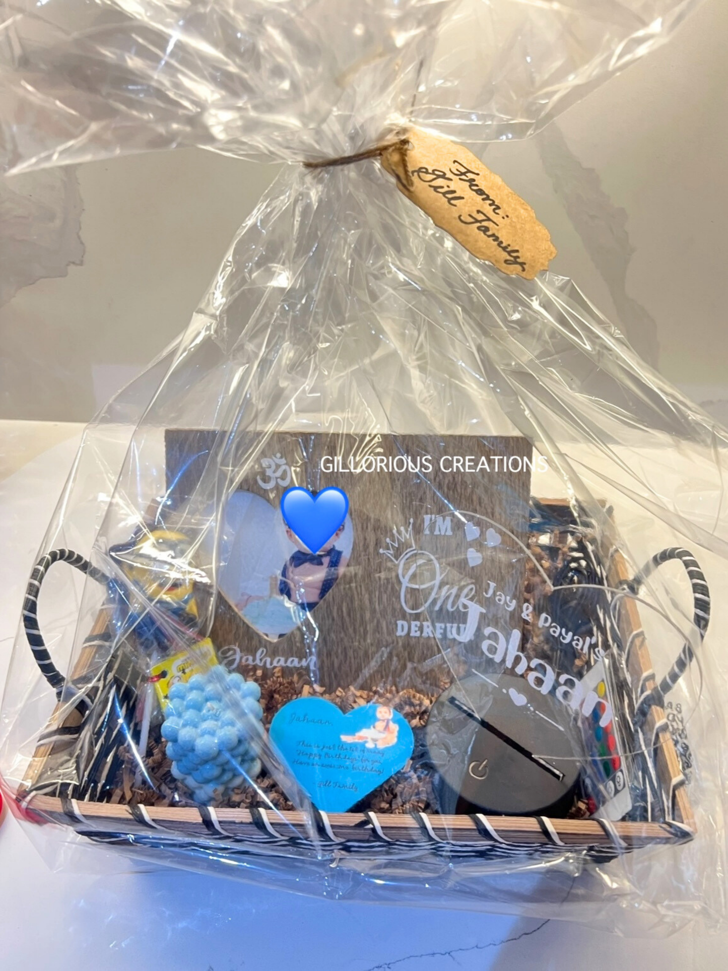 Baby’s First Birthday Gift Basket – Personalized Keepsake Set