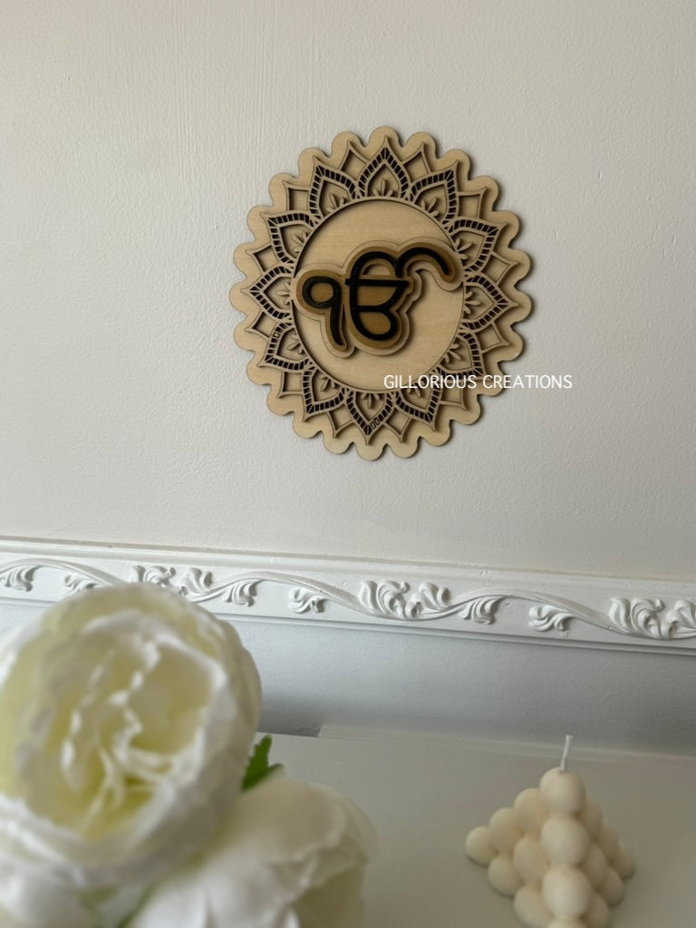 Ik Onkar Wooden Mandala Wall Art