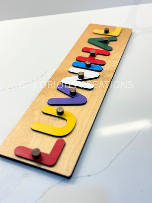 'Single Row - Custom Name Puzzle for Kids (Punjabi, English or Hindi)' - Single Row