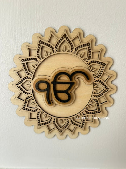 Ik Onkar Wooden Mandala Wall Art