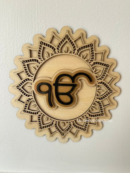Ik Onkar Wooden Mandala Wall Art