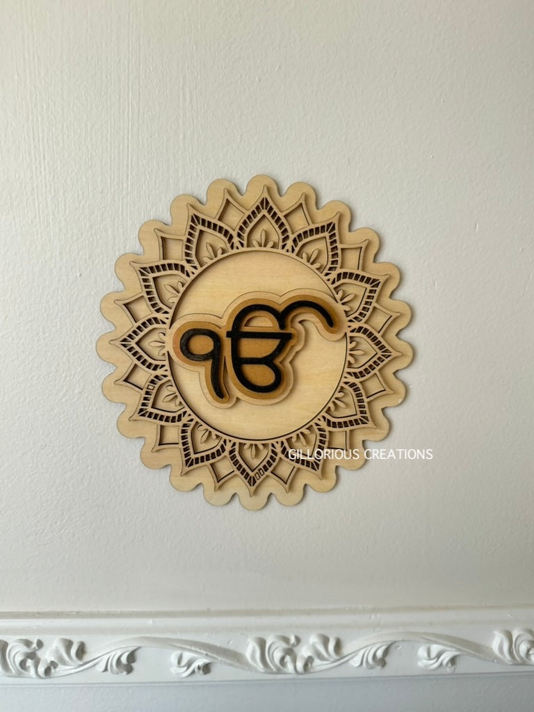 Ik Onkar Wooden Mandala Wall Art