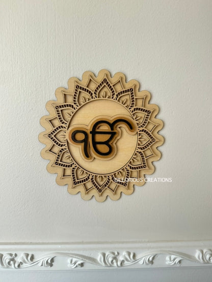 Ik Onkar Wooden Mandala Wall Art