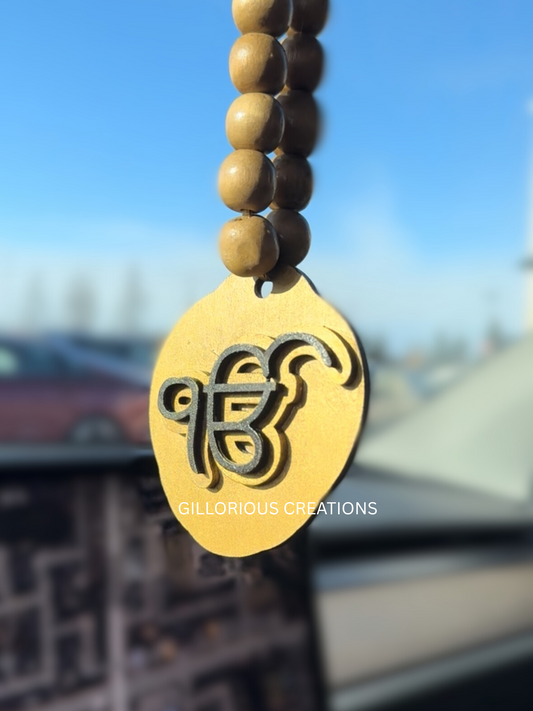 Double-Sided Multi-layered Premium Car Hanging - Ik Onkar and Khanda
