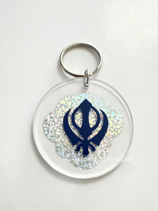 Khanda Sikh Holographic Keychain