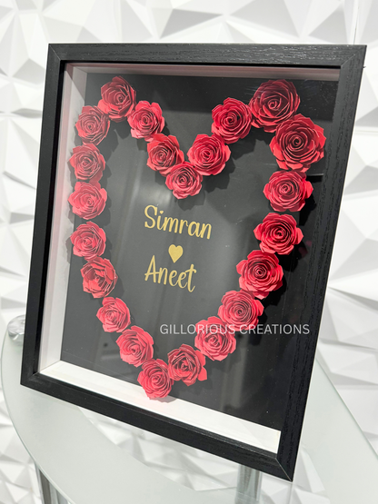 Personalized Romantic Couple Name Shadowbox