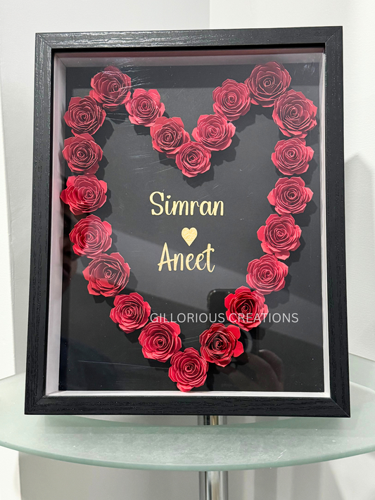 Personalized Romantic Couple Name Shadowbox