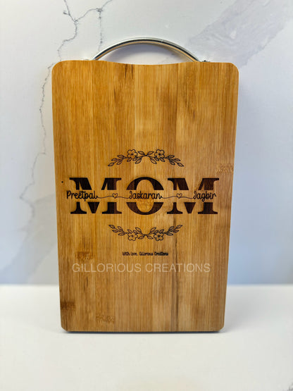MOM Personalized Cutting Board With Kids' Names