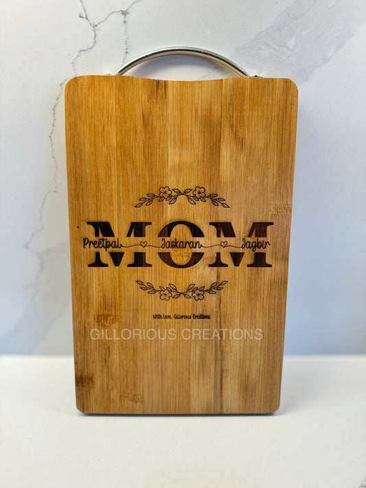 MOM Personalized Cutting Board With Kids' Names