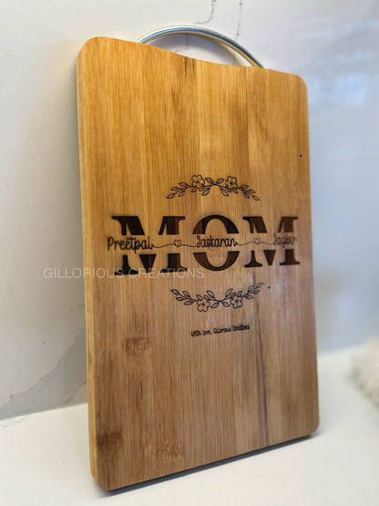 MOM Personalized Cutting Board With Kids' Names