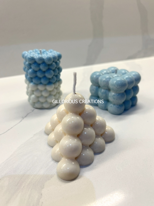Set of 3 Bubble Candles - Custom Colour Options Available