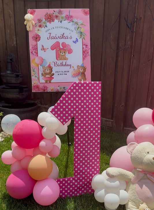 Event Welcome Sign - First Birthday Pink Themed